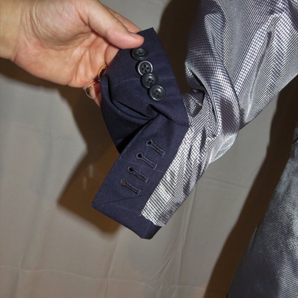 Trunk Club Custom Navy Blue Windowpane Flat Front Two Button Suit 44R - Picture 11 of 16